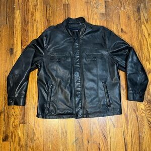 Roundtree & Yorke Men's Leather Bomber Jacket Faux Leather Men’s Size XL